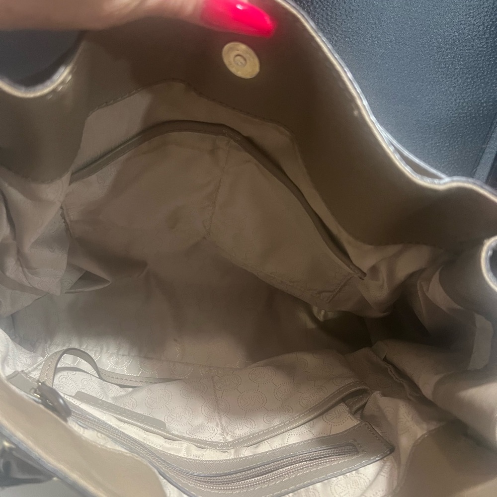 Michael Kors Taupe Saffiano Satchel with Gold Accent - Picture 5 of 5